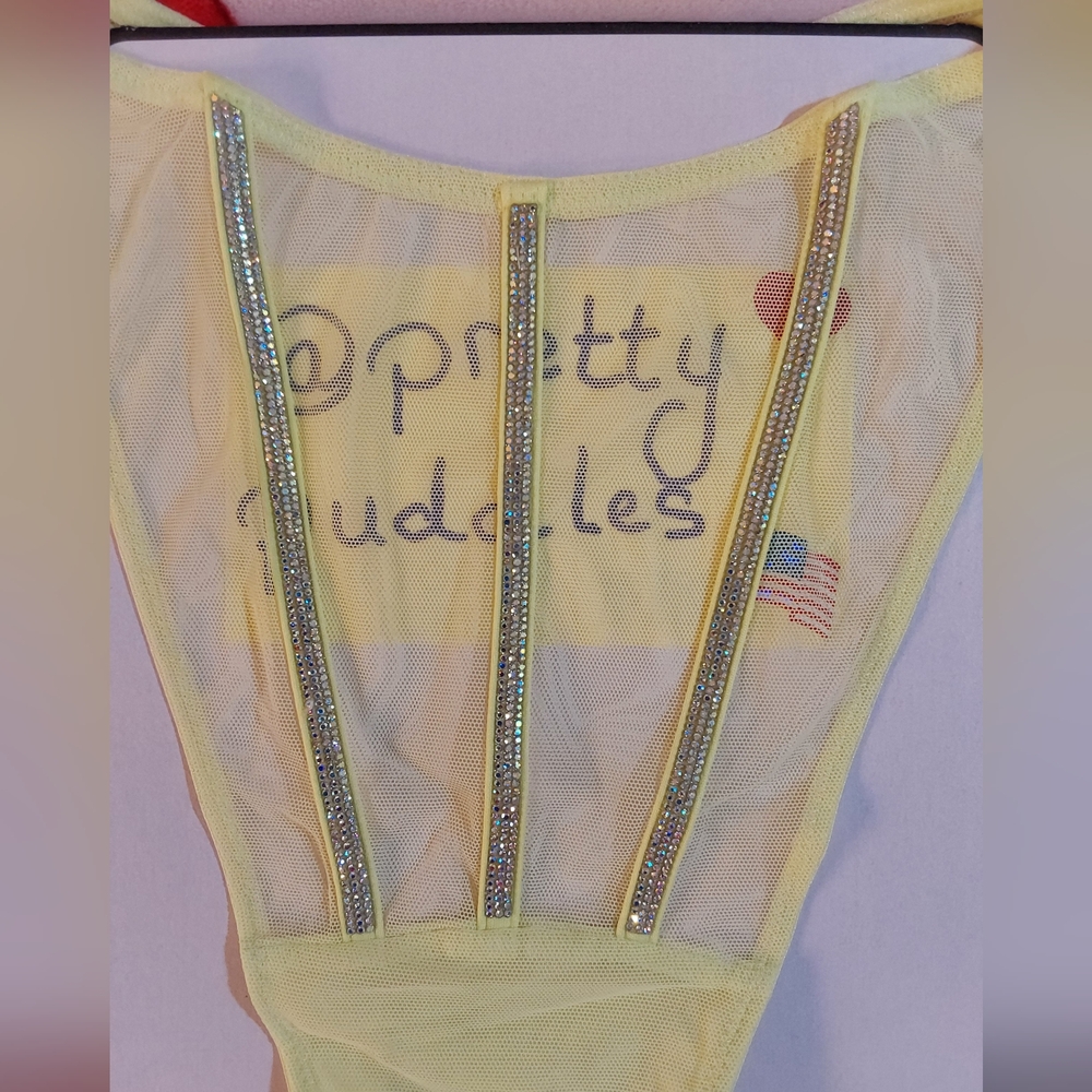 💛 XXL VS Very Sexy Sheer Shine Mesh Iridescent Shine Strap Thong Panty 💛 - Picture 2 of 11